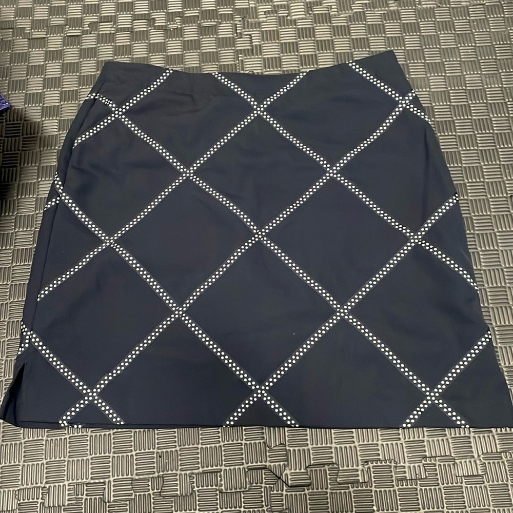 EP pro skort blue with white polkadot window pane design size 8